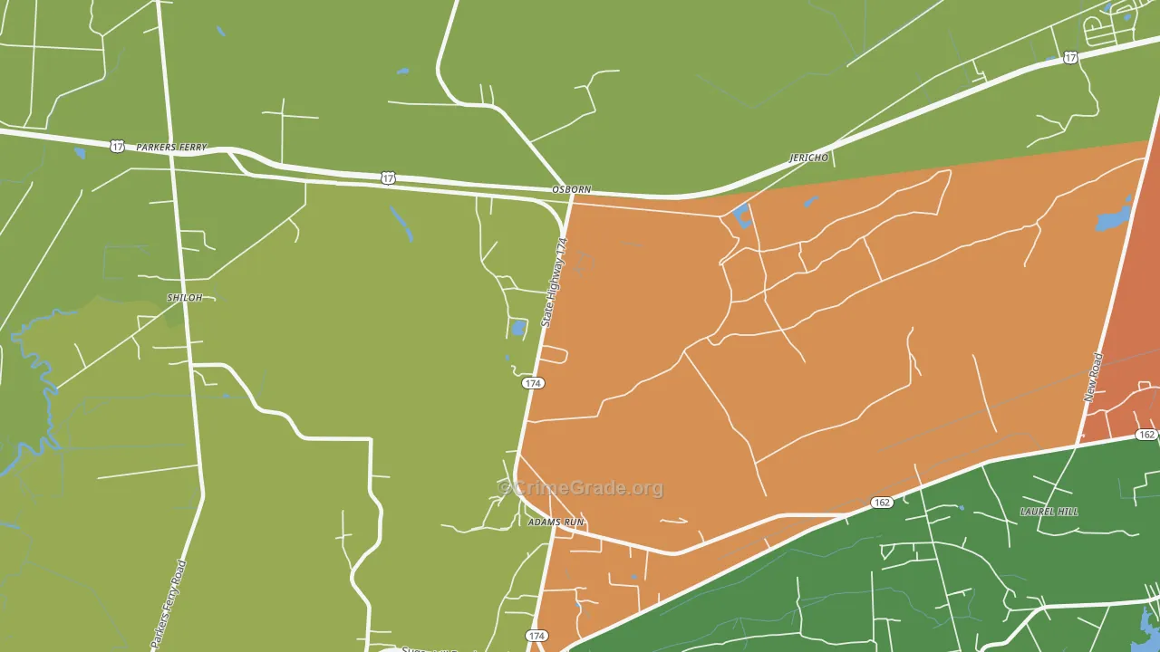 Osborn, SC Map of Drug-Related Crime Rates