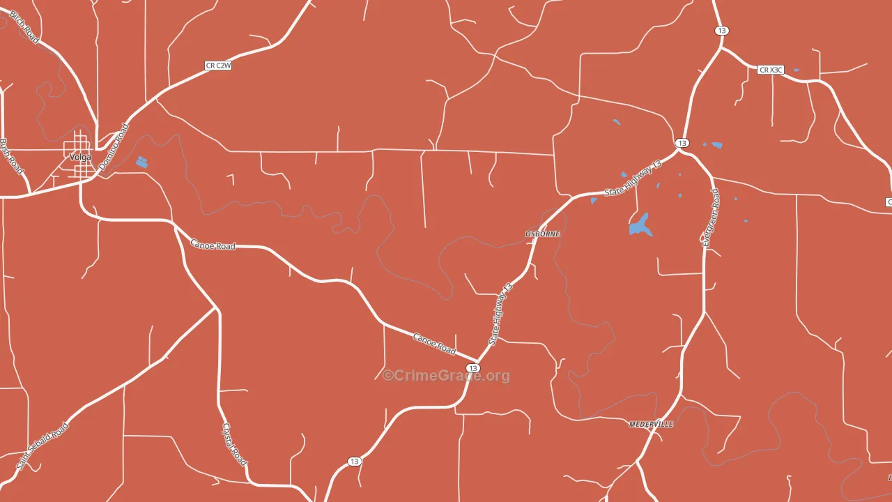 Osborne, IA Map of Drug-Related Crime Rates
