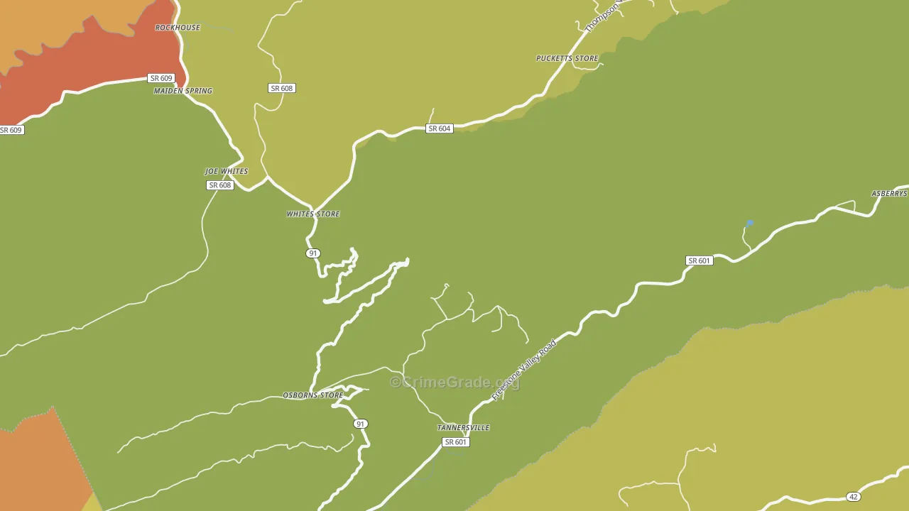 Osborns Store, VA Map of Drug-Related Crime Rates