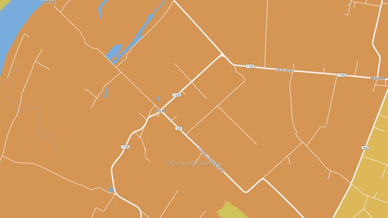 Oscar, KY Map of Drug-Related Crime Rates