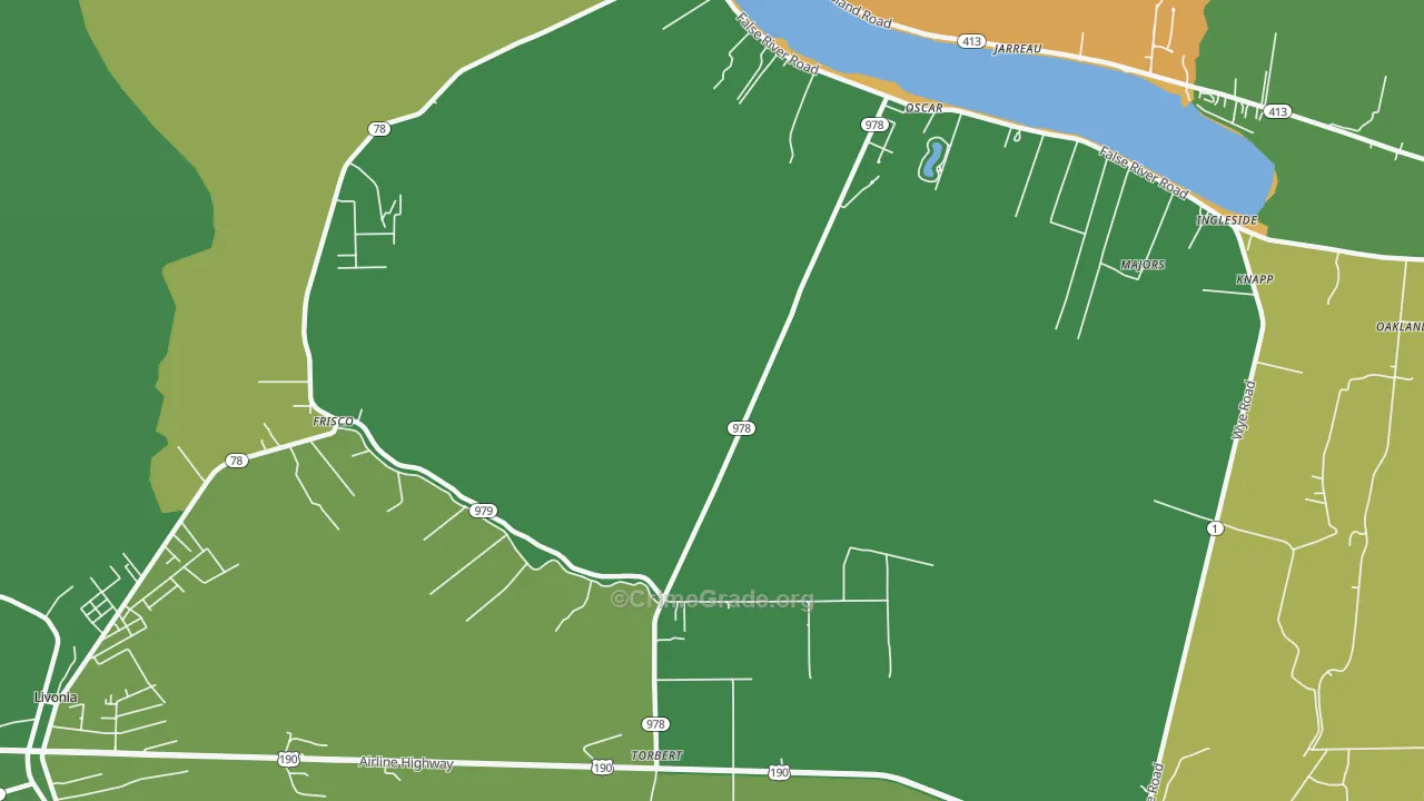 Oscar, LA Map of Drug-Related Crime Rates