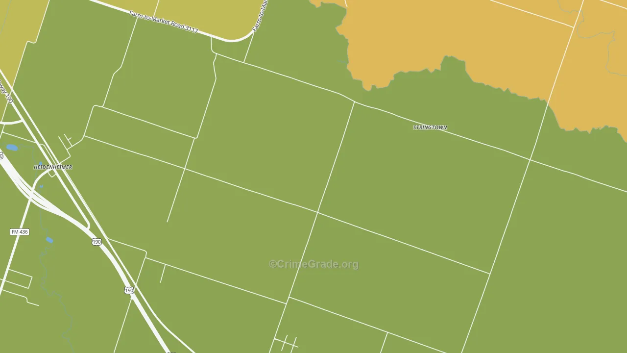 Oscar, TX Map of Drug-Related Crime Rates