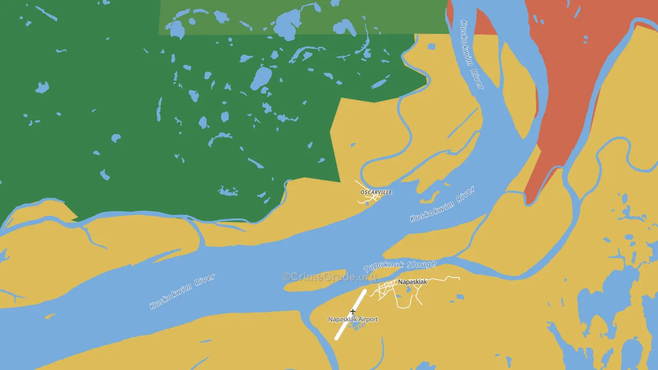 Oscarville, AK Map of Drug-Related Crime Rates