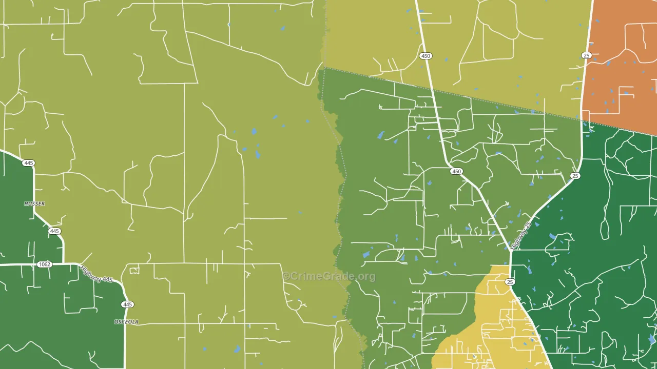 Osceola, LA Map of Drug-Related Crime Rates