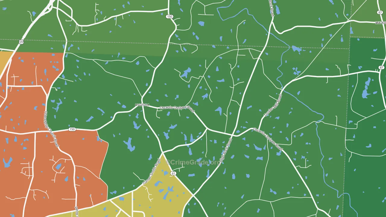 Osceola, NC Map of Drug-Related Crime Rates