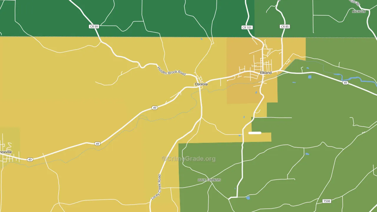 Osceola, PA Map of Drug-Related Crime Rates