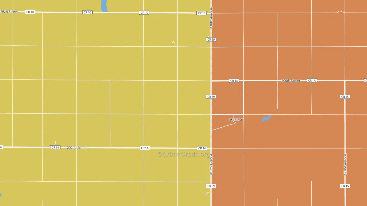 Osceola, SD Map of Drug-Related Crime Rates