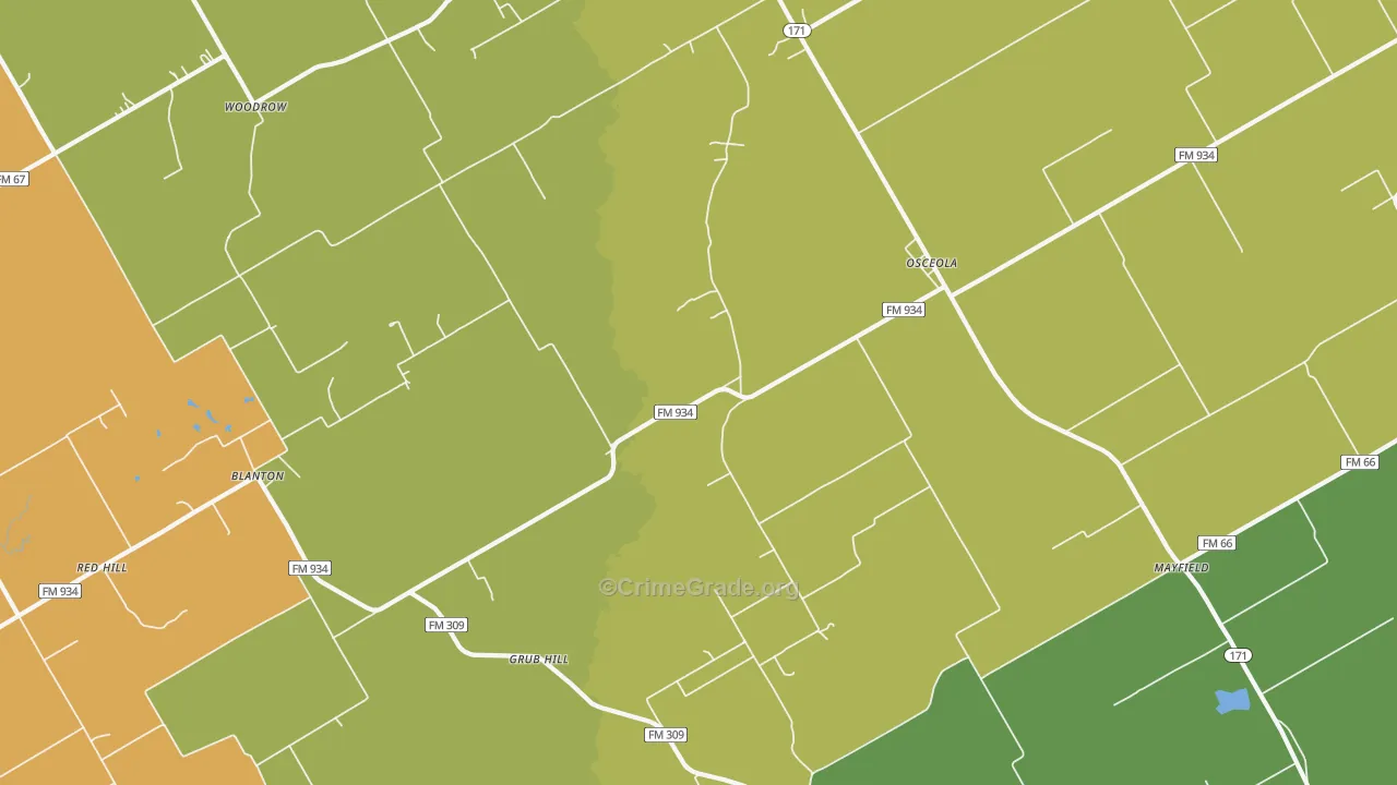 Osceola, TX Map of Drug-Related Crime Rates