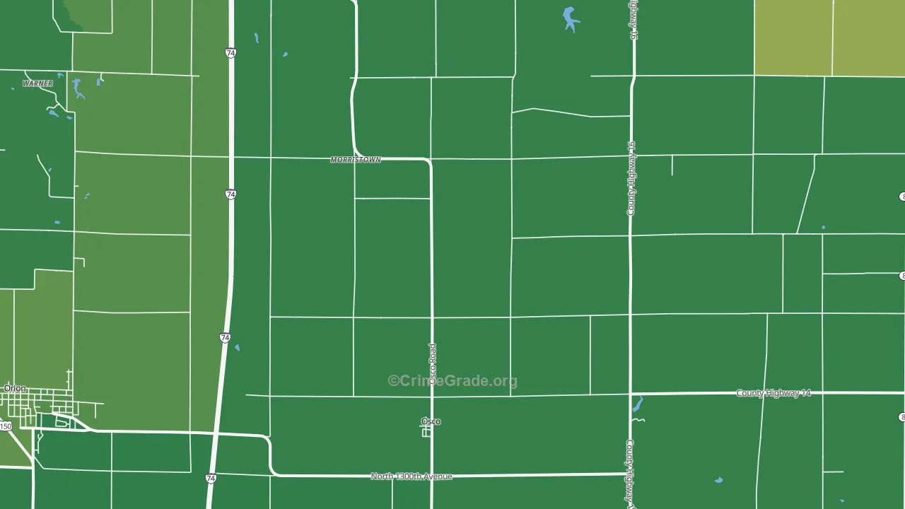 Osco, IL Map of Drug-Related Crime Rates