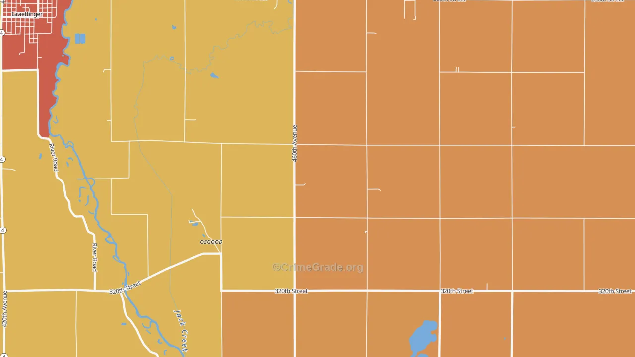 Osgood, IA Map of Drug-Related Crime Rates