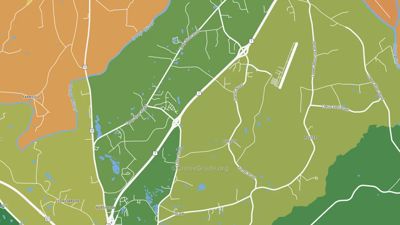 Osgood, NC Map of Drug-Related Crime Rates