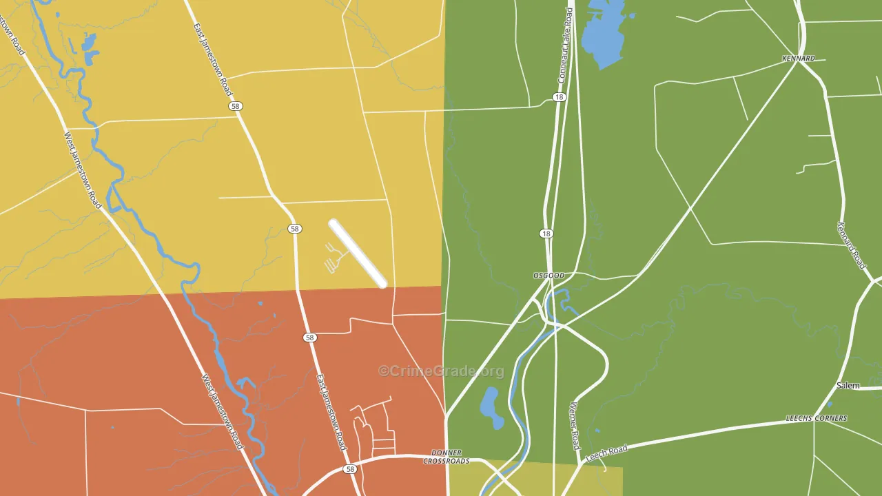 Osgood, PA Map of Drug-Related Crime Rates