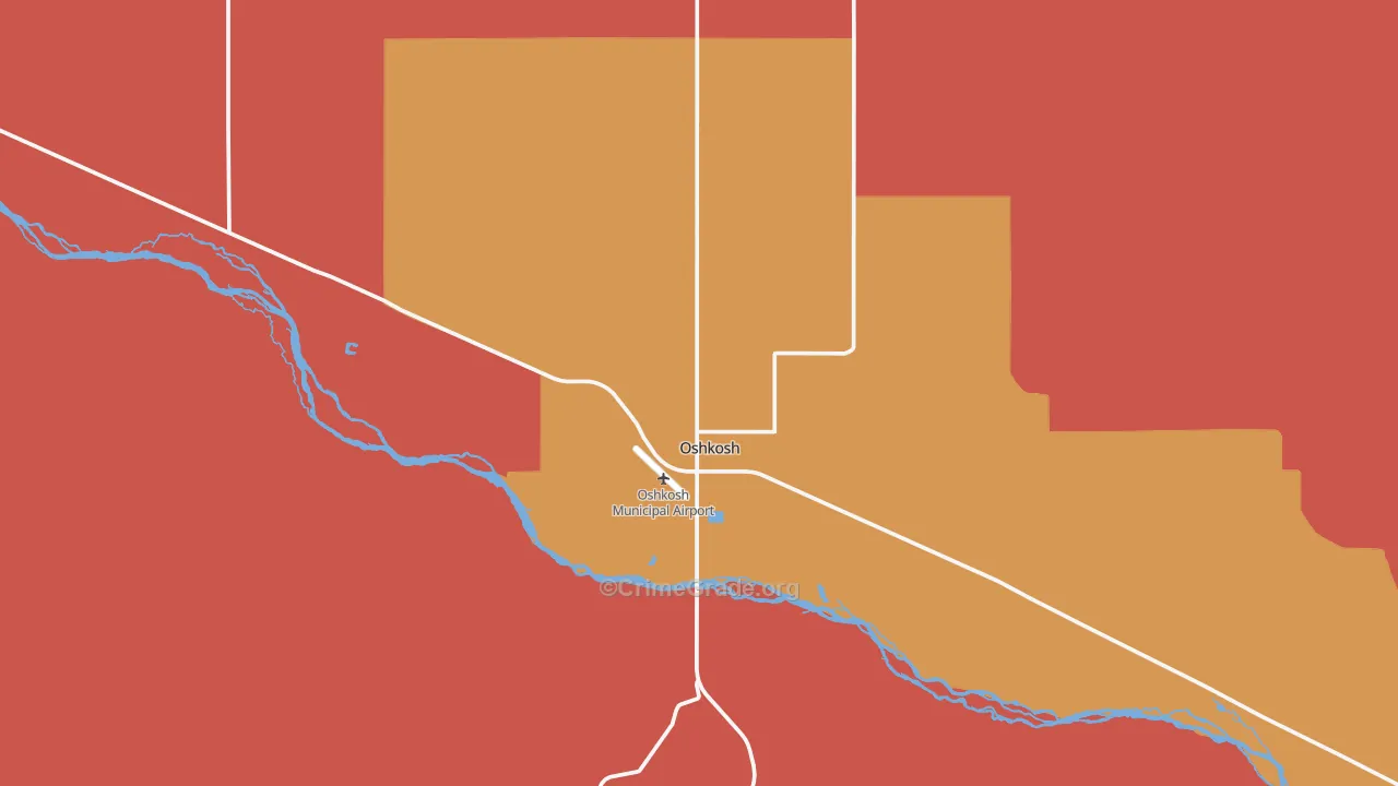 Oshkosh, NE Map of Drug-Related Crime Rates