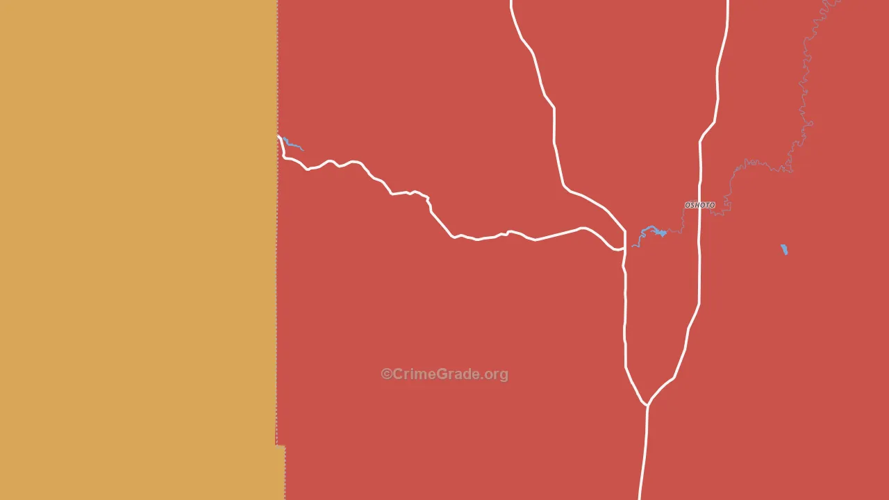 Oshoto, WY Map of Drug-Related Crime Rates