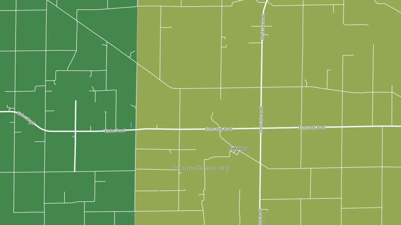Oskaloosa, IL Map of Drug-Related Crime Rates