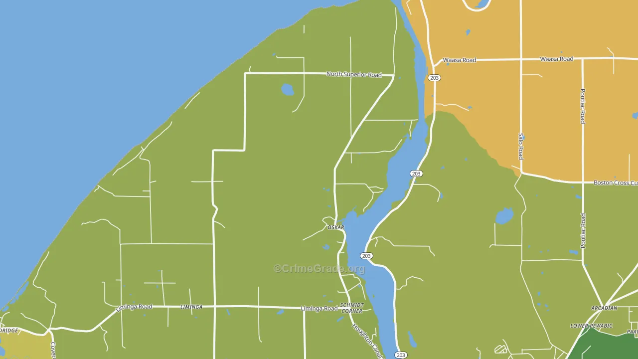 Oskar, MI Map of Drug-Related Crime Rates