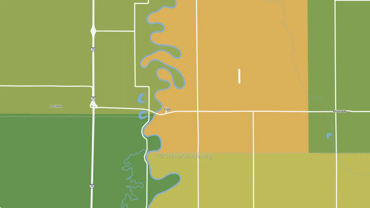 Oslo, MN Map of Drug-Related Crime Rates