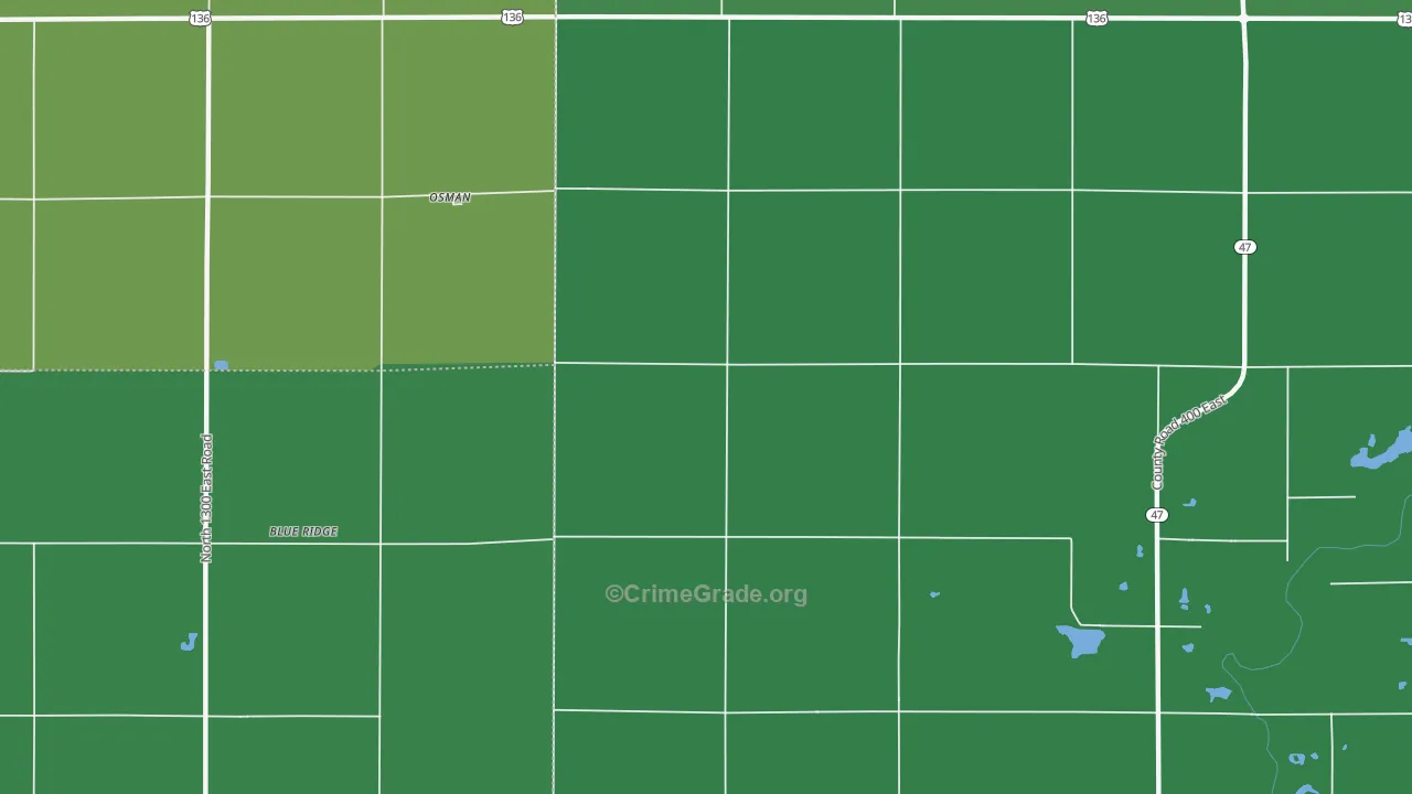 Osman, IL Map of Drug-Related Crime Rates