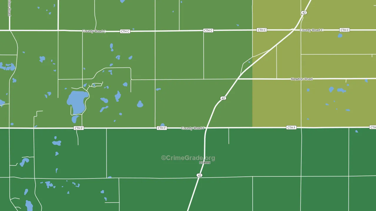 Osman, WI Map of Drug-Related Crime Rates