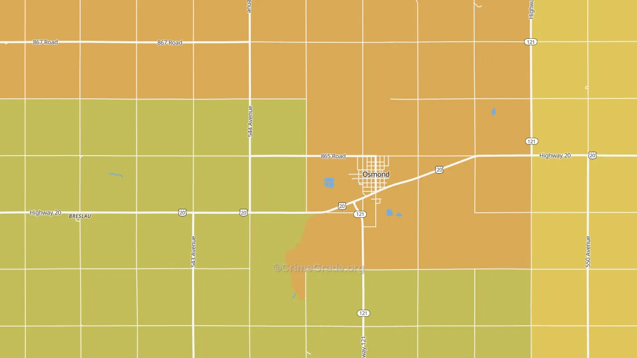 Osmond, NE Map of Drug-Related Crime Rates