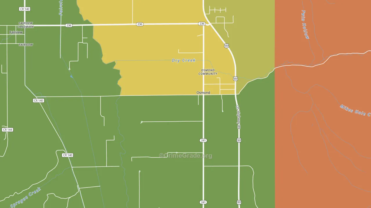 Osmond, WY Map of Drug-Related Crime Rates