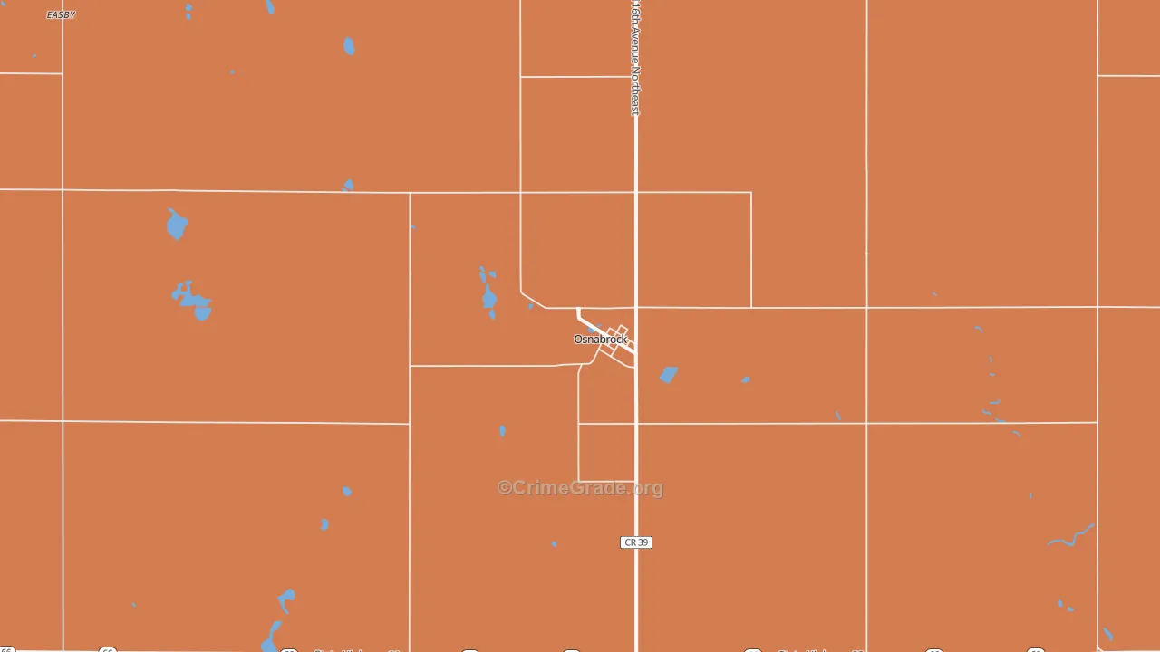 Osnabrock, ND Map of Drug-Related Crime Rates