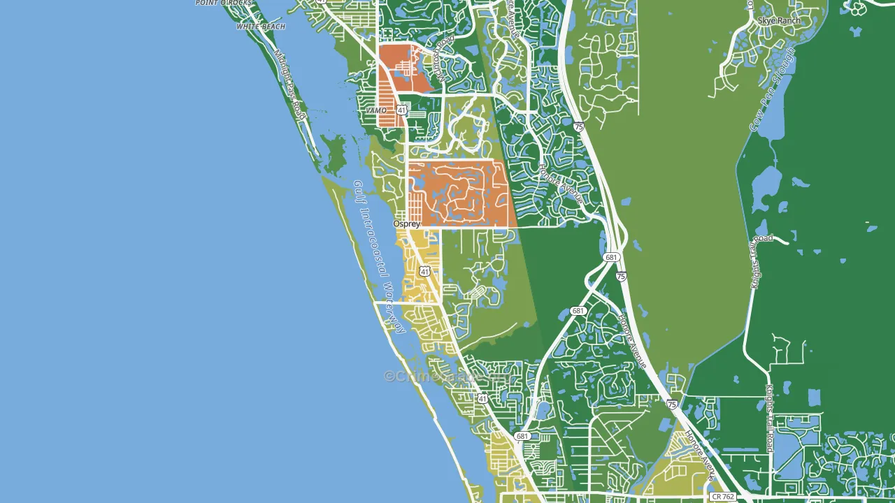 Osprey, FL Map of Drug-Related Crime Rates