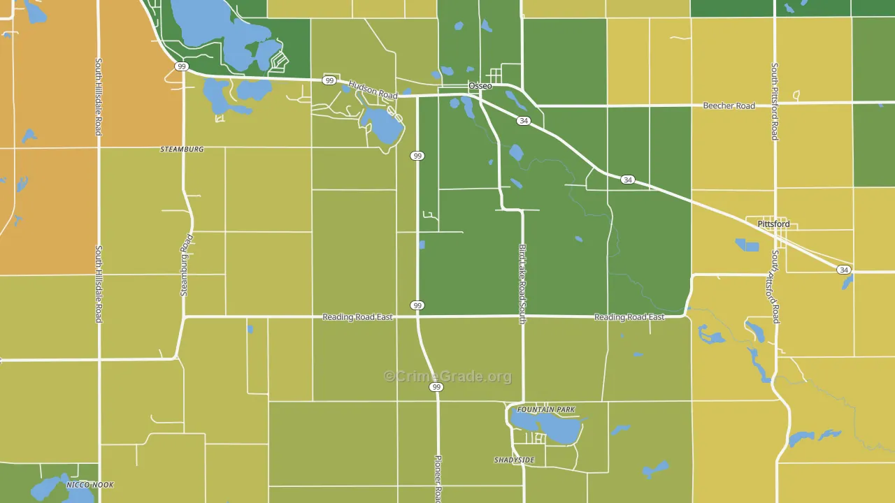 Osseo, MI Map of Drug-Related Crime Rates