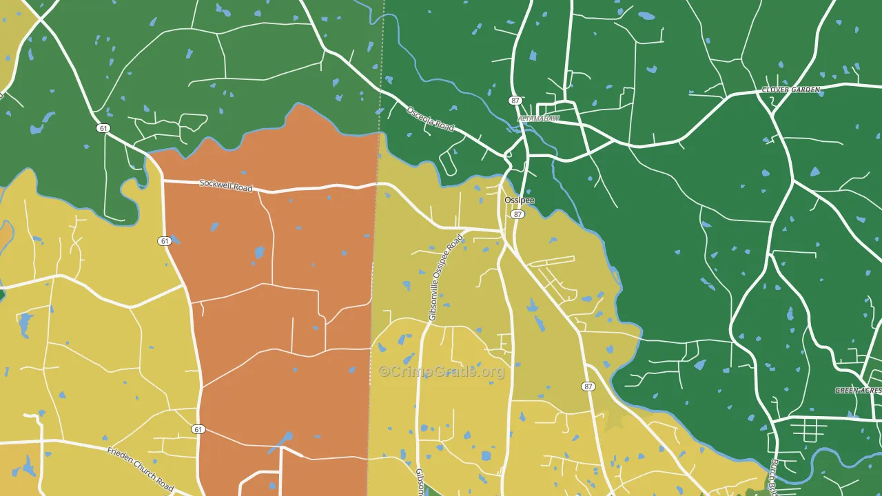 Ossipee, NC Map of Drug-Related Crime Rates