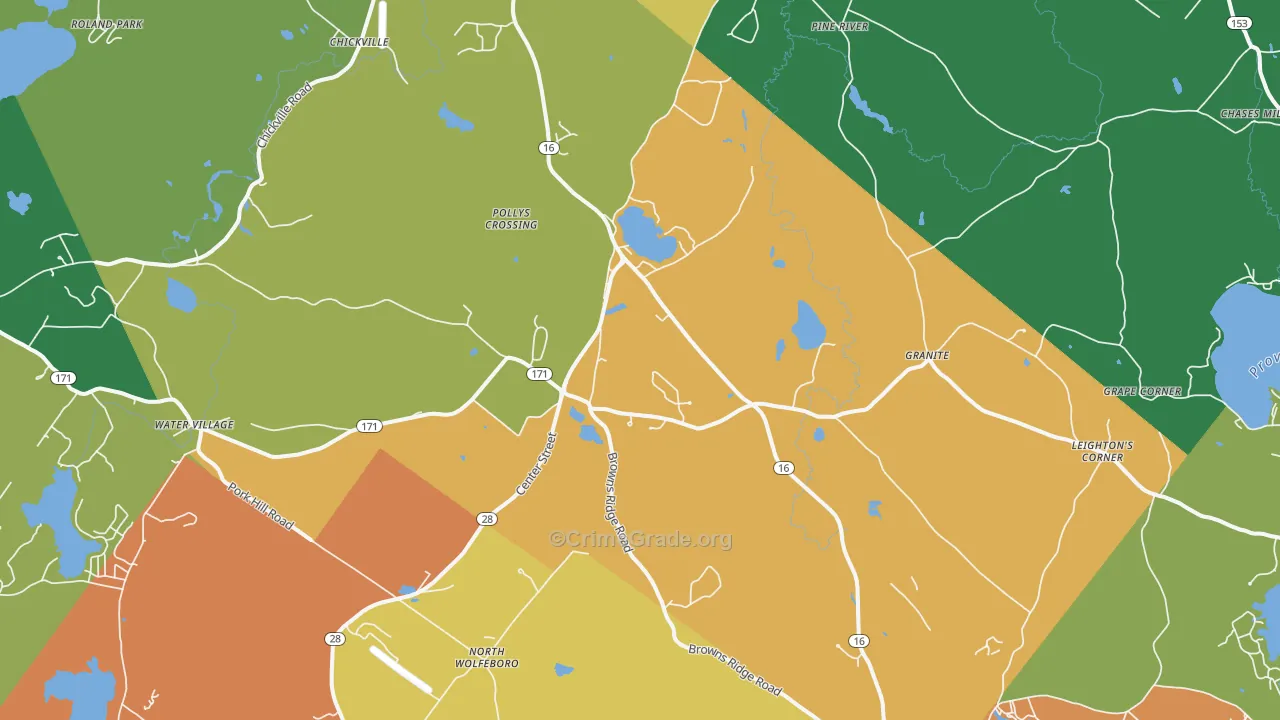 Ossipee, NH Map of Drug-Related Crime Rates
