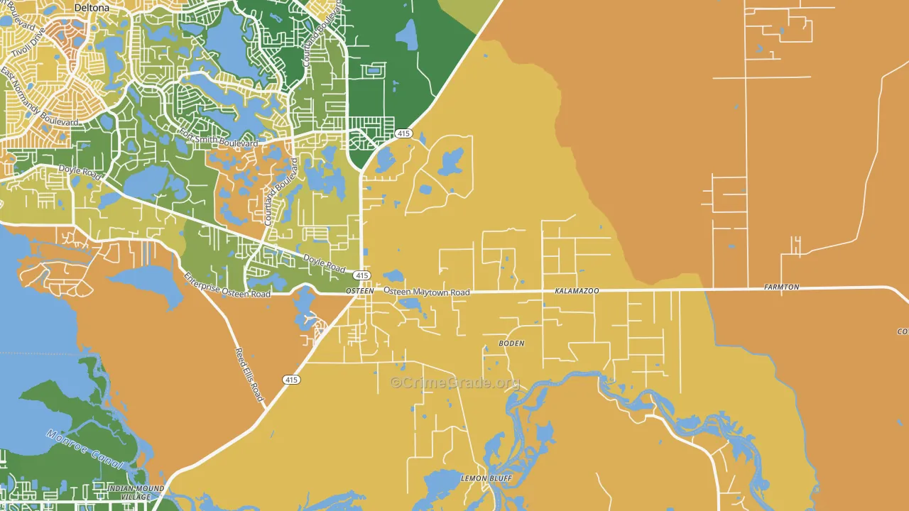 Osteen, FL Map of Drug-Related Crime Rates