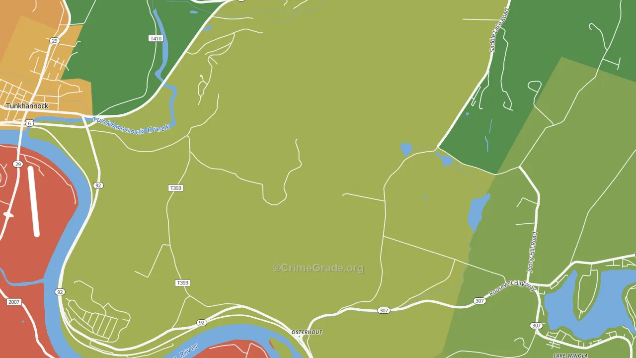 Osterhout, PA Map of Drug-Related Crime Rates