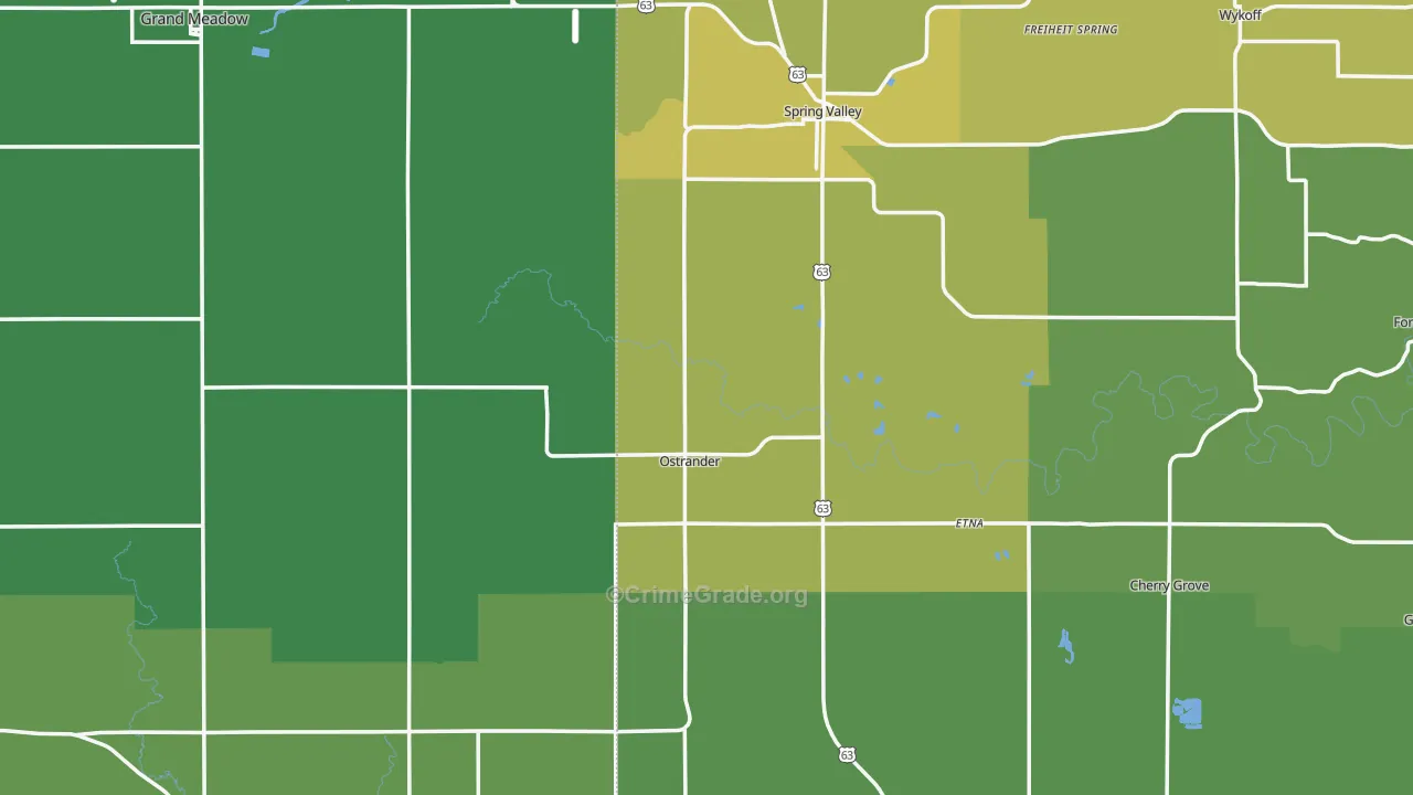 Ostrander, MN Map of Drug-Related Crime Rates