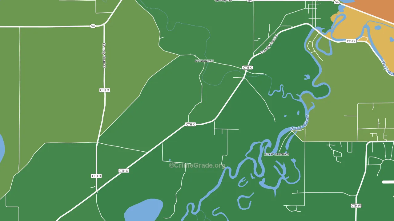 Ostrander, WI Map of Drug-Related Crime Rates