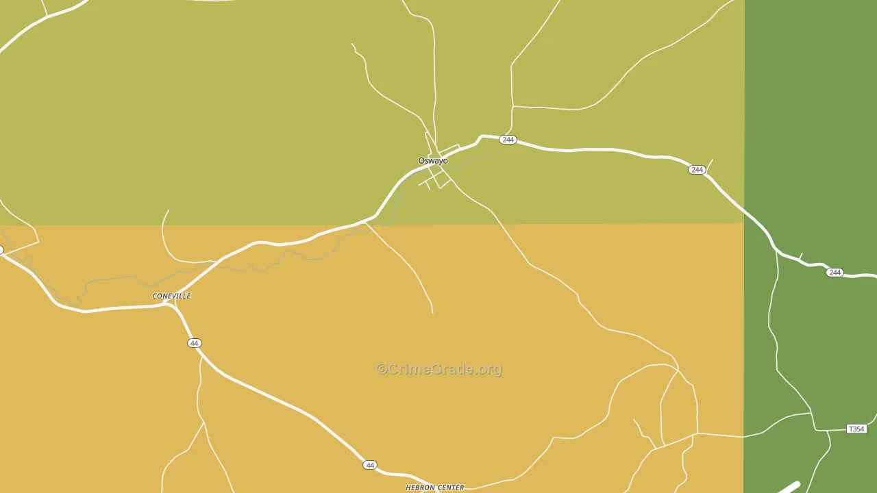 Oswayo, PA Map of Drug-Related Crime Rates