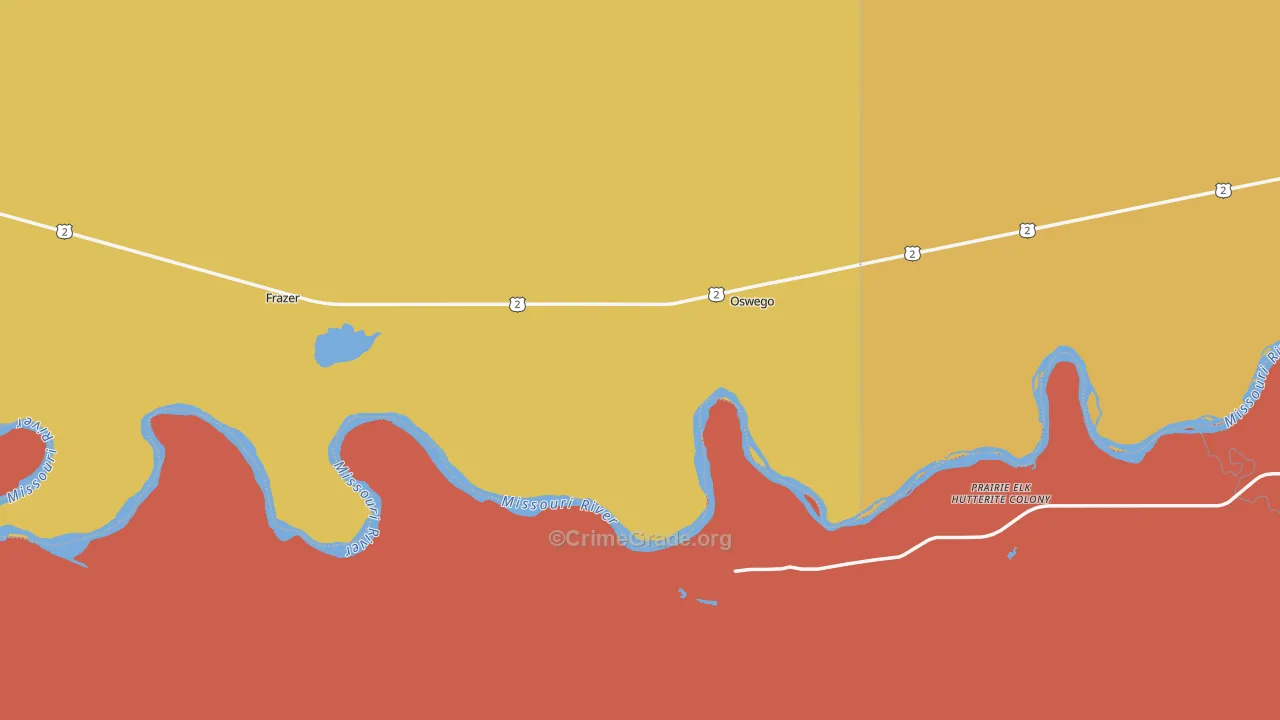 Oswego, MT Map of Drug-Related Crime Rates