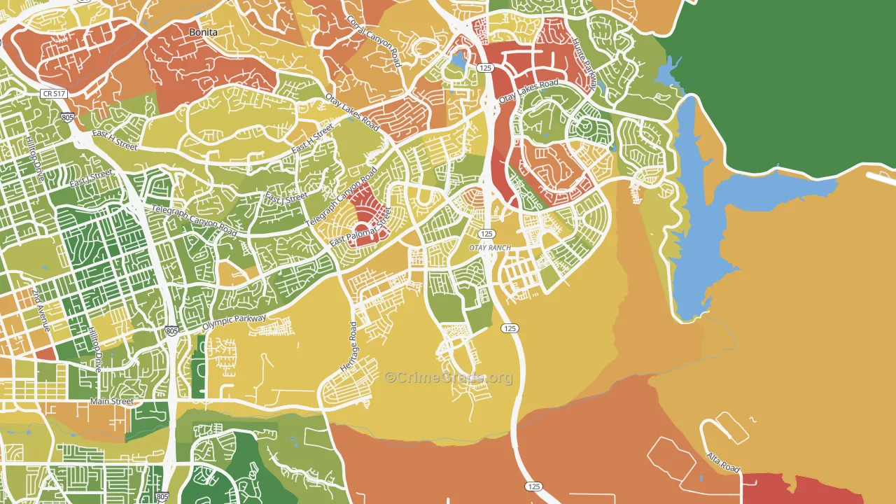 Otay Ranch, Chula Vista, CA Map of Drug-Related Crime Rates