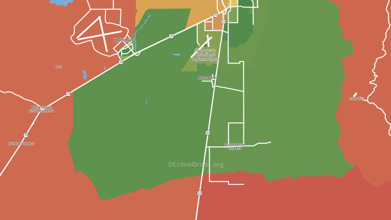 Otero County, NM Map of Drug-Related Crime Rates