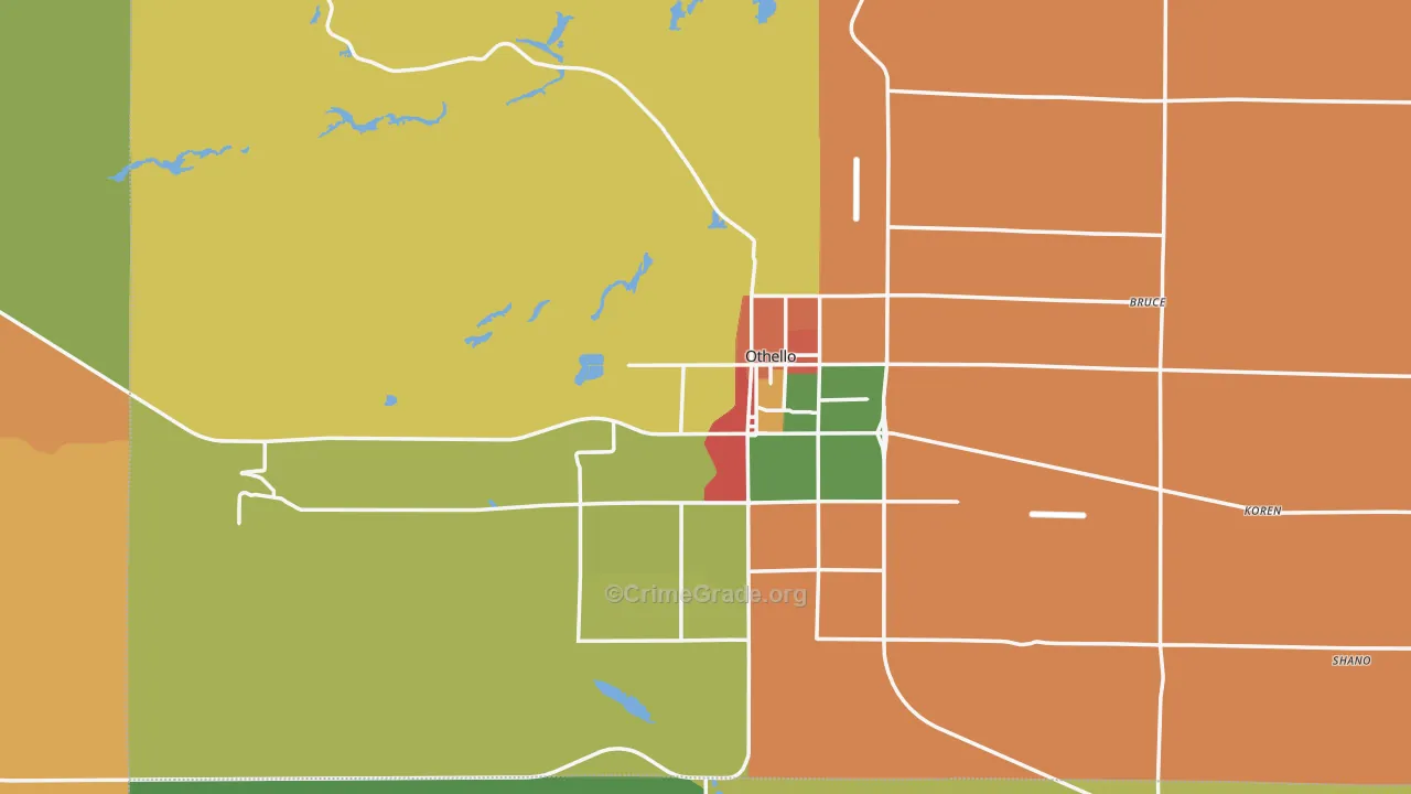 Othello, WA Map of Drug-Related Crime Rates