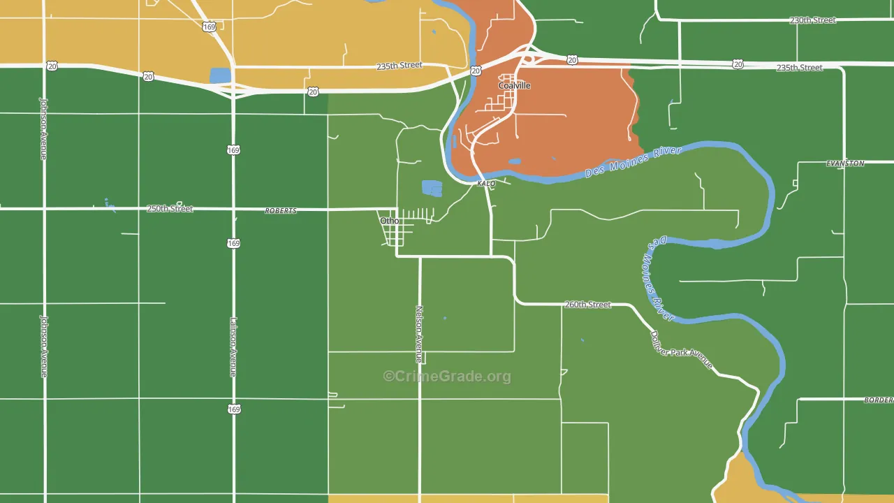 Otho, IA Map of Drug-Related Crime Rates
