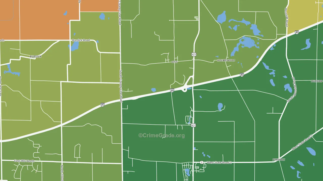 Otis, IN Map of Drug-Related Crime Rates