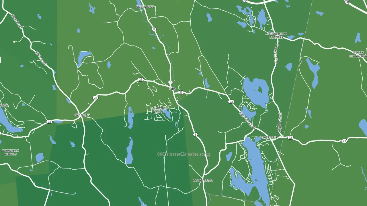 Otis, MA Map of Drug-Related Crime Rates