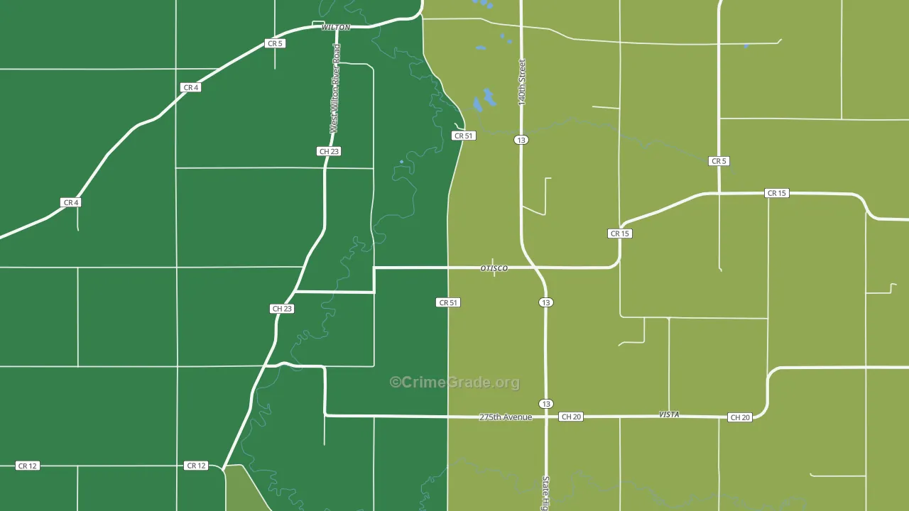 Otisco, MN Map of Drug-Related Crime Rates