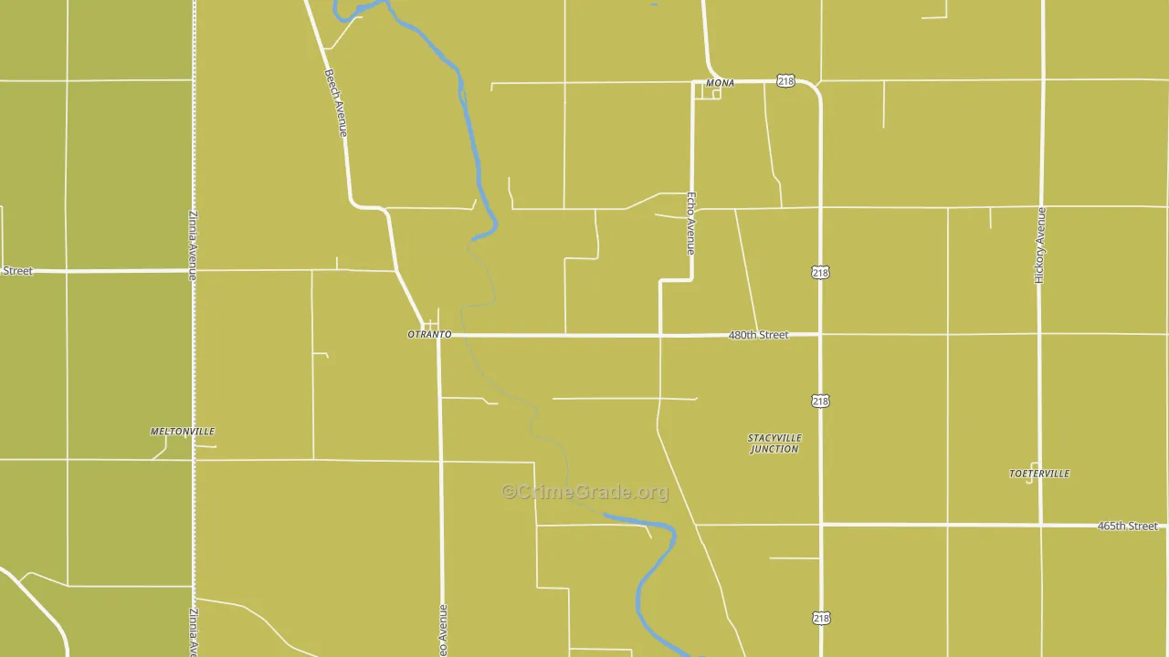 Otranto, IA Map of Drug-Related Crime Rates