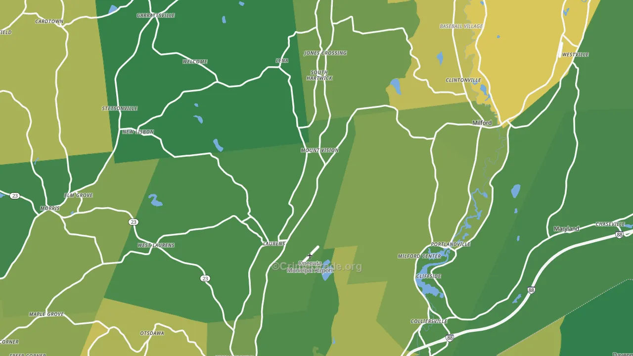 Otsego County, NY Map of Drug-Related Crime Rates