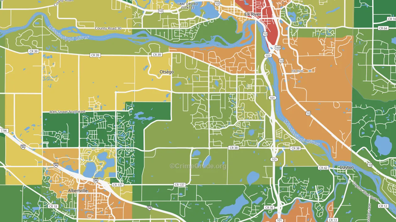 Otsego, MN Map of Drug-Related Crime Rates