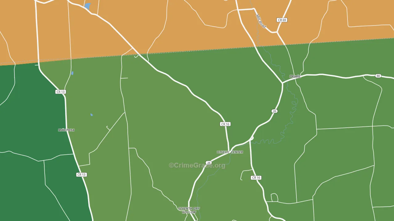 Otselic Center, NY Map of Drug-Related Crime Rates