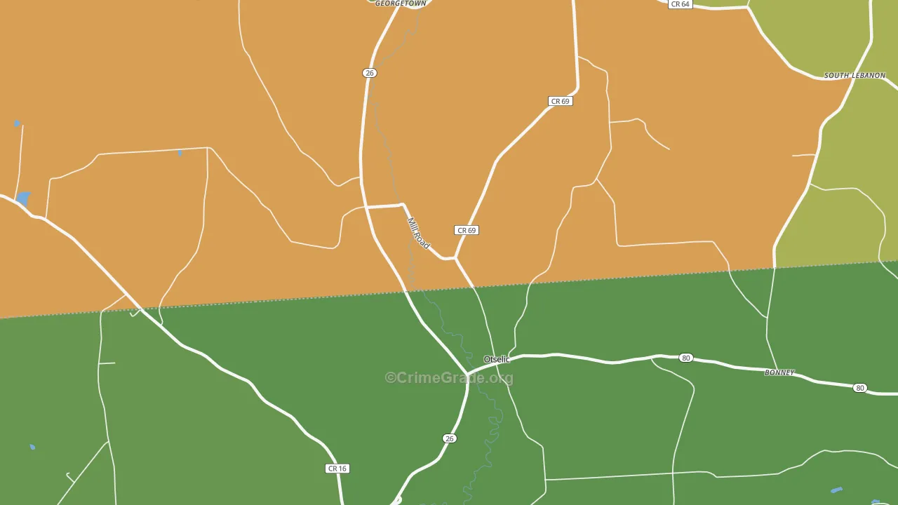 Otselic, NY Map of Drug-Related Crime Rates