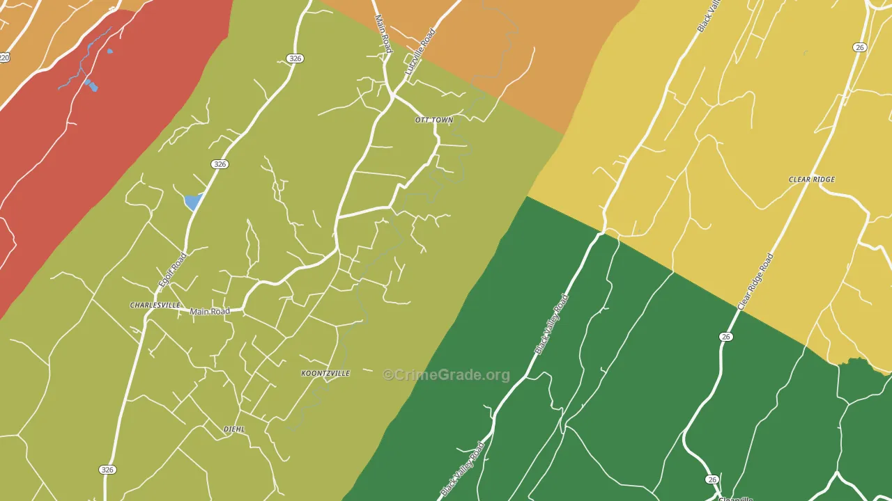 Ott Town, PA Map of Drug-Related Crime Rates