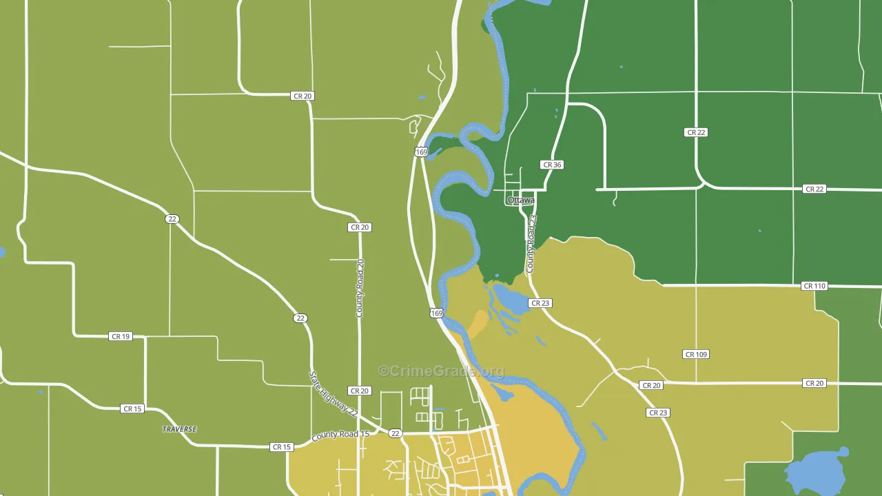 Ottawa, MN Map of Drug-Related Crime Rates